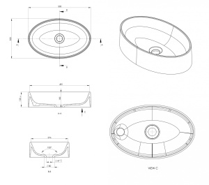 Lavoar de baie oval din granit compozit SanDonna ARONDI - Img 7