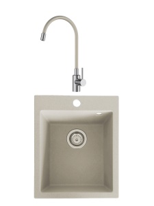 SET Chiuveta din granit compozit SanDonna VESTA + Baterie flexibila SanDonna LOLA - Img 4