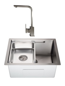 SET Chiuveta SanDonna HD5040 inox HandMade sub blat cu tavita + Baterie Sandonna Nera din alama - Img 3