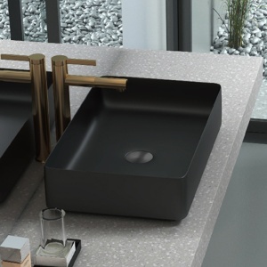 Lavoar de baie din inox Sandonna HD4040, Negru - Img 4