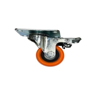 Roata pivotanta Technoworker portocalie 65 mm cu frana - AS8009