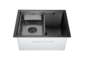 SET Chiuveta SanDonna HD5040 inox HandMade sub blat cu tavita + Baterie Sandonna Charlotte cu dus extractabil - Img 6