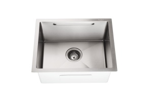 SET Chiuveta SanDonna HD5040 inox HandMade sub blat cu tavita + Baterie Sandonna Nera din alama - Img 5