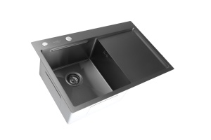 SET Chiuveta SanDonna HD7850 din inox handmade cu tavita si dozator de sapun+ Baterie SanDonna Charlotte cu dus extractabil - Img 6