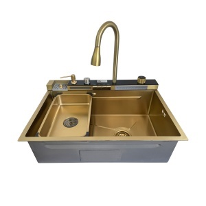 Chiuveta handmade SanDonna HD7550 Auriu - Img 2
