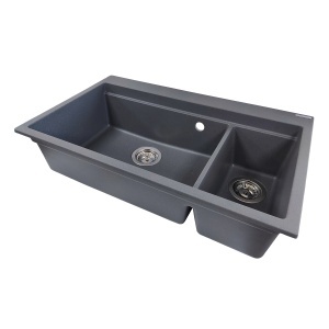 SET Chiuveta din granit compozit cu 2 cuve SanDonna MAGDALENA + Baterie flexibila SanDonna LOLA - Img 10