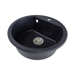 SET Chiuveta granit compozit SanDonna Lena + Baterie Waltz Alfa negru - Img 3