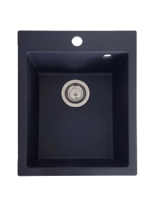 SET Chiuveta granit compozit SanDonna Vesta negru + Baterie cu dus extractabil Charlotte negru - Img 2