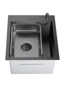 SET Chiuveta SanDonna HD4050 din inox cu tavita si dozator + Baterie SanDonna Charlotte cu dus retractabil - Img 5