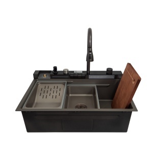 Chiuveta de bucatarie multifunctionala SanDonna HD7550 + consola cu baterie, spalator de pahare si accesorii incluse - Img 5