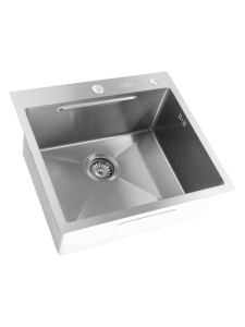 SET Chiuveta 55x50cm din inox SanDonna HD5550 cu tavita si dozator + Baterie SanDonna CAMI cu dus extractabil - Inox - Img 7