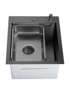 SET Chiuveta din inox SanDonna HD4050 cu tavita si dozator + Baterie flexibila SanDonna Andra - Inox - Img 3