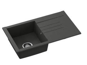 SET Chiuveta granit compozit SanDonna Arona + Baterie Waltz Alfa negru - Img 3