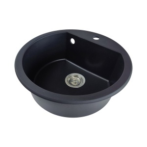 SET Chiuveta granit compozit SanDonna Lena negru + Baterie cu dus extractabil Charlotte negru - Img 2