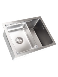 SET Chiuveta SanDonna HD5040 crom din inox sub blat, cu tavita + Baterie SanDonna MONA crom flexibila - Img 2