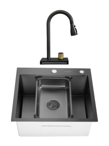 SET Chiuveta SanDonna HD5550 din inox cu tavita si dozator de sapun + Baterie SanDonna Aster multifunctionala cu casacada