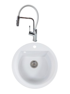 SET Chiuveta SanDonna LENA 510 alb + Baterie SanDonna ANDRA alb - Alb
