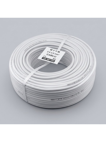 Rolă cablu electric flexibil MYYM 3x2.5 mm² (H05VV-F), 300/500V, lungime 100 m