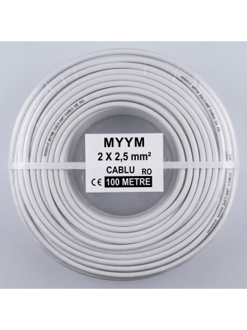 Rolă cablu electric flexibil MYYM 2x2.5 mm² (H05VV-F), 300/500V, lungime 100 m - Img 2