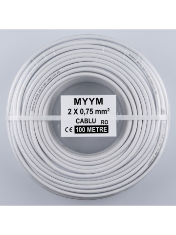 Rolă cablu electric flexibil MYYM 2x0.75 mm² (H05VV-F), 300/500V, lungime 100 m - Img 2