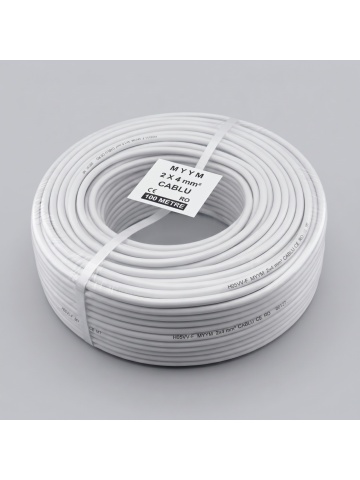 Rolă cablu electric flexibil MYYM 2x4 mm² (H05VV-F), 300/500V, lungime 100 m