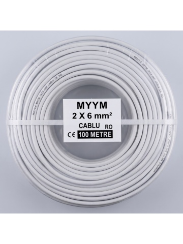 Rolă cablu electric flexibil MYYM 2x6 mm² (H05VV-F), 300/500V, lungime 100 m - Img 2