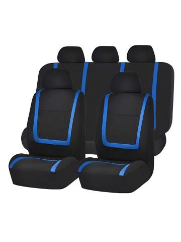 Set huse universale pentru scaune auto, culoare albastră +negru material textil