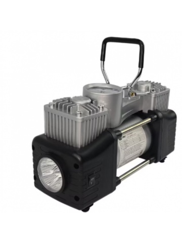 Compresor auto 12V Lider, 2 cilindri, include trusă, lanternă și 7 accesorii - Img 2
