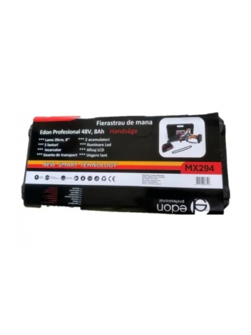 Fierastrau de mana pe acumulatori Edon Profesional 48V, 8Ah, Lama 25cm, Afisaj LCD, Ungere lant, 2 acumulatori, 2 lanturi, Incarcator, Geanta de transport MX294 - Img 4