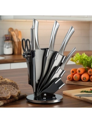 Set cutite Royalty Line RL-KSS600 8 piese otel inoxidabil stand