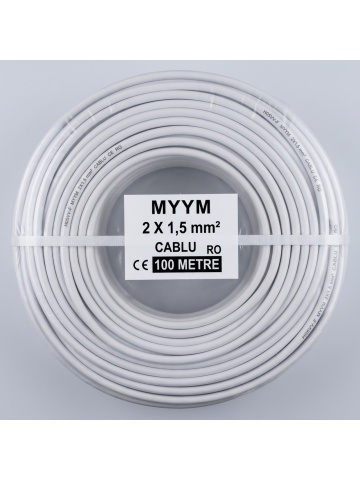 Rolă cablu electric flexibil MYYM 2x1.5 mm² (H05VV-F), 300/500V, lungime 100 m - Img 2
