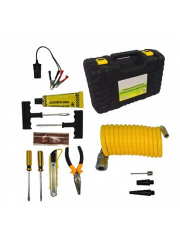 Compresor auto 12V Lider, 2 cilindri, include trusă, lanternă și 7 accesorii - Img 6