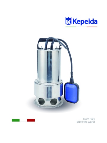 Pompa Submersibilă pentru Apă Murdară Kepeida Italy MVS750F, 1 HP, Debit 185 L/min, Înălțime 10 m, Oțel Inoxidabil, Cu Flotor, Bobinaj Cupru - Img 4
