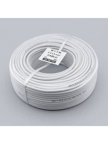 Rolă cablu electric flexibil MYYM 2x2.5 mm² (H05VV-F), 300/500V, lungime 100 m