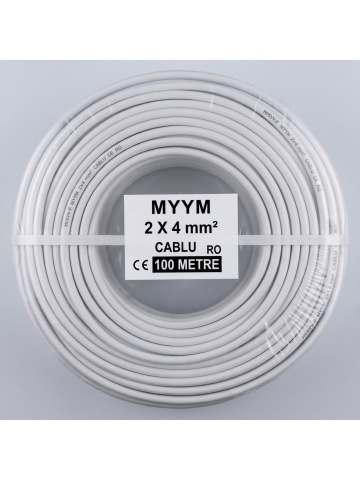 Rolă cablu electric flexibil MYYM 2x4 mm² (H05VV-F), 300/500V, lungime 100 m - Img 2