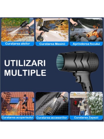 Suflantă de aer pe acumulator, 2 x 48V, 3000 mAh, încărcător și geantă de transport inclusă - Img 3
