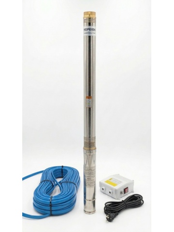 Pompă submersibilă pentru puț adânc KEPEIDA 3SPM416-0.75, 0.75 kW, inox, debit 5.4 mc/h, refulare 66 m
