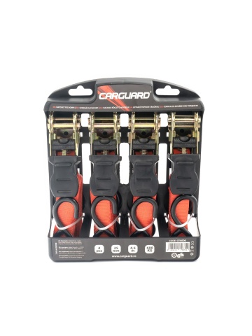 Set 4 chingi cu clichet, rezistent la 680 kg/chingă, TUV/GS – 25 mm × 4.5 m – 680 kg - Carguard - calitate și siguranță garantată! - Img 2
