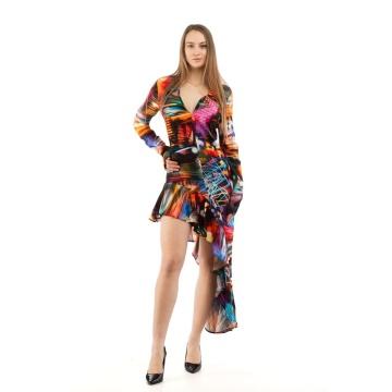 Rochie casual multicoloră din viscoză