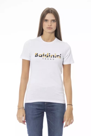 Tricou alb din bumbac pentru femei