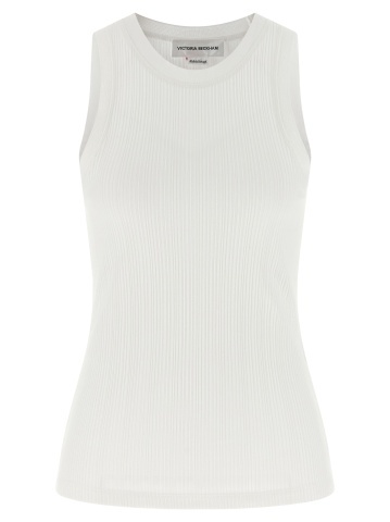 Tricou alb fără mâneci din bumbac