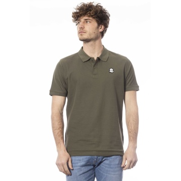 Tricou polo din bumbac verde pentru bărbați