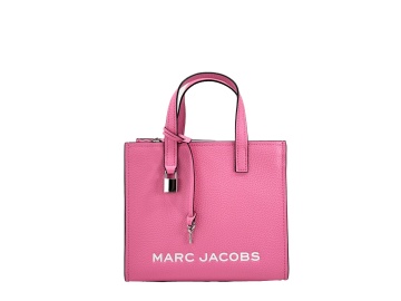 Geantă de umăr din piele roz Marc Jacobs Mini Grind