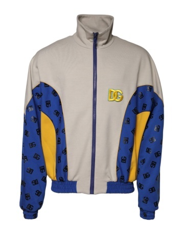Jacheta bomber multicoloră din poliester cu fermoar integral