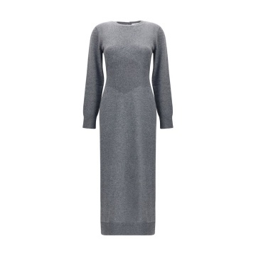 Rochie casual din cașmir gri