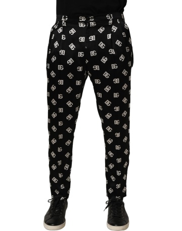 Pantaloni eleganți pentru bărbați, negri, din mătase, cu croială strâmtă