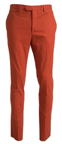 Pantaloni eleganți pentru bărbați, croi drept, portocalii