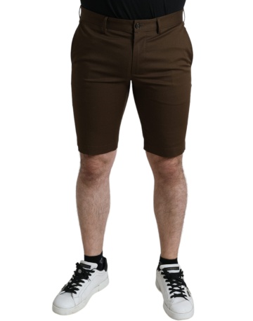 Pantaloni scurți bermuda din bumbac elastic maro pentru bărbați