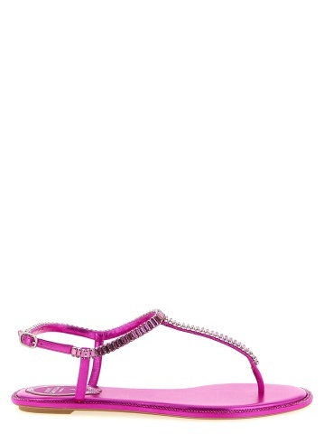 Sandale plate din viscoză fucsia