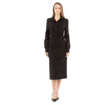 Rochie casual din poliester negru